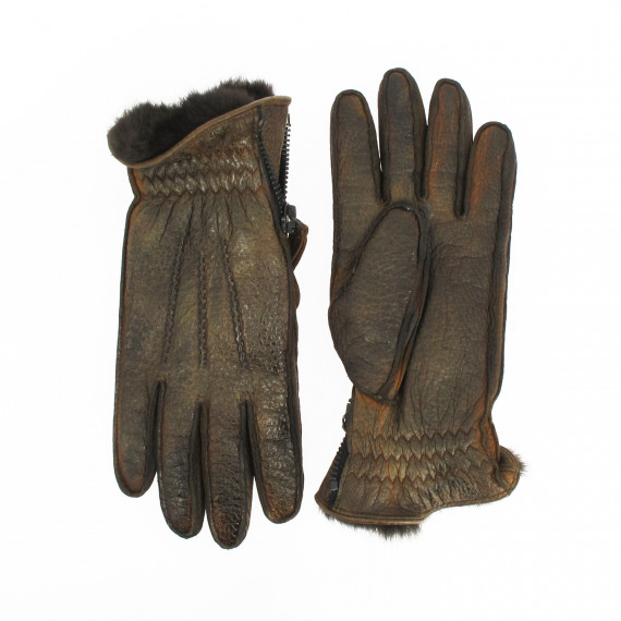 Gants en Cuir d 'Agneau, Havane, Gants de Conduite, Non Doublés.